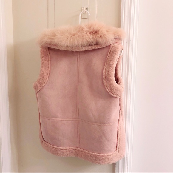 Shearling Moto Vest Faux Fur-Collar - Picture 7 of 7